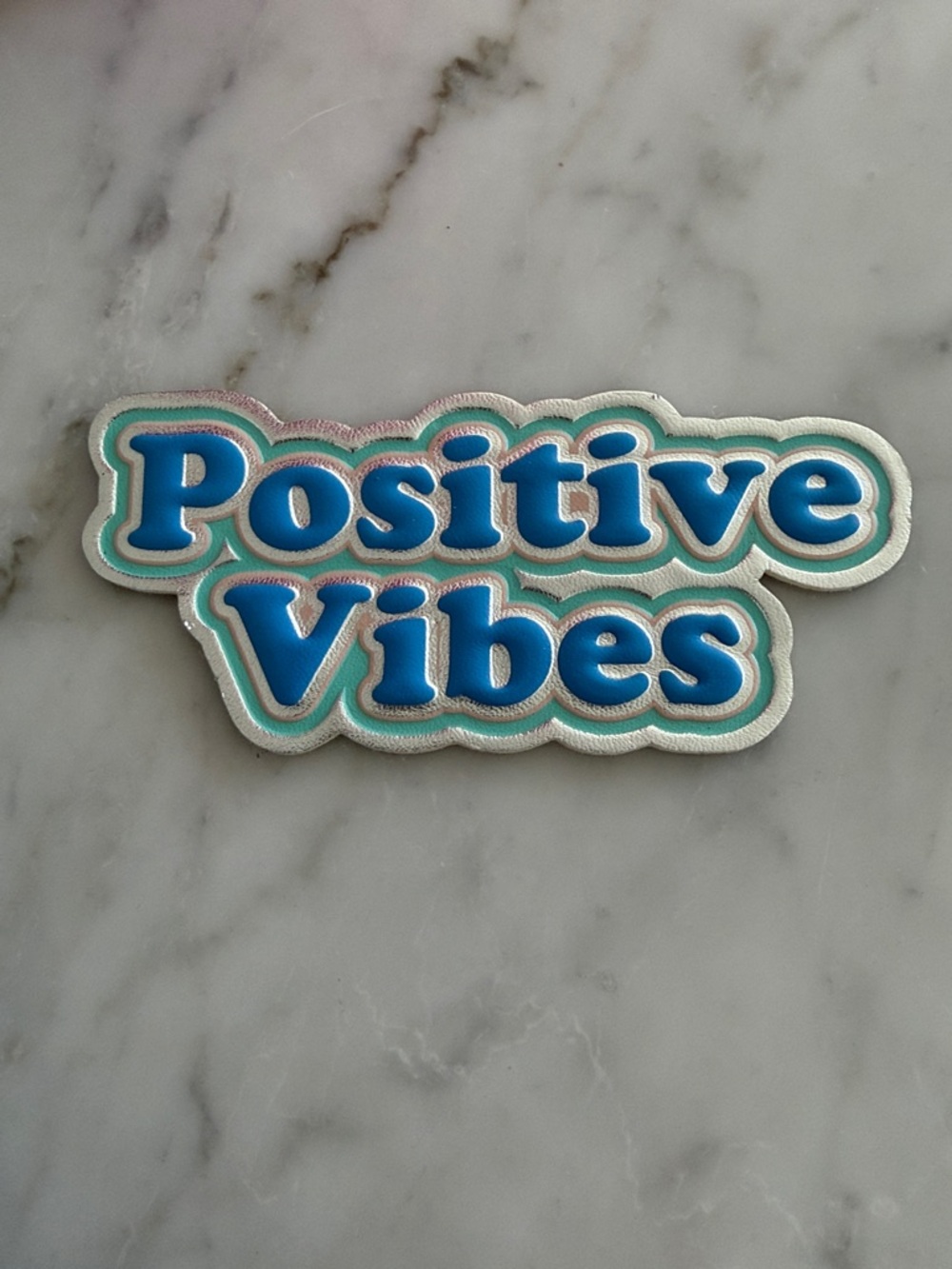 Positive Vibes Blue Decorative Patch - Home Design Accent